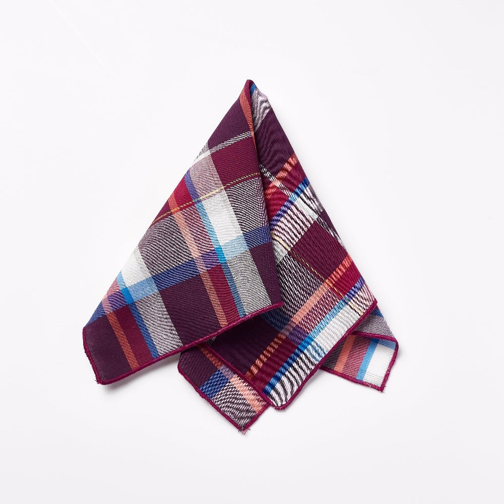 Footage Pocket Square - Red Check