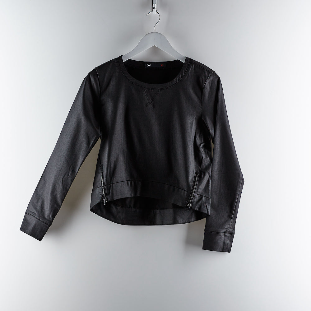 3x1 Pullover Shirt with Side Zips - Jet
