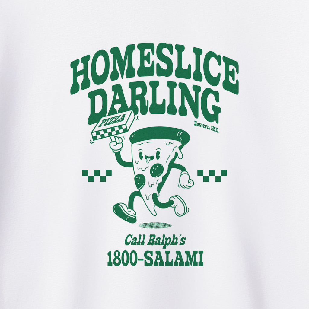 Eastern Hill General Supplies Pizza Tee in white and green