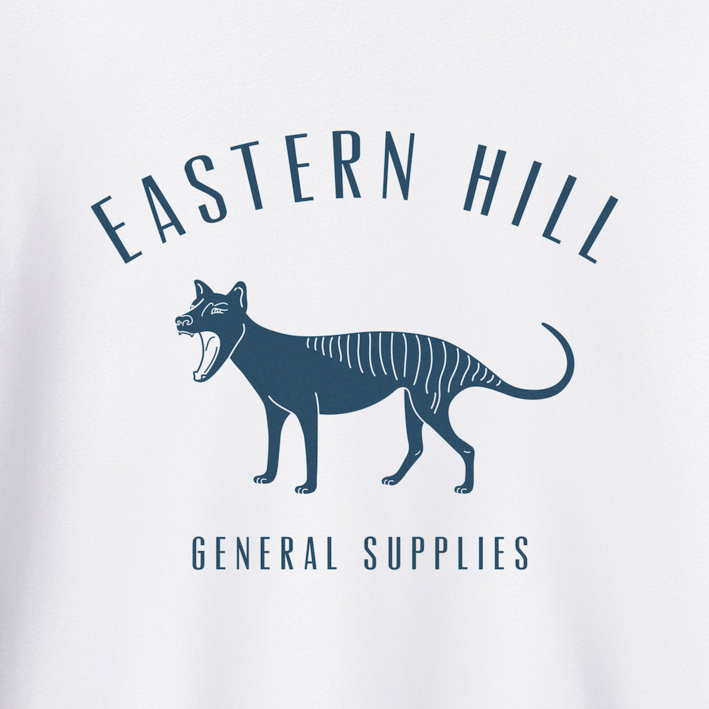 Eastern Hill General Supplies Logo Tee - White/Winchester Blue