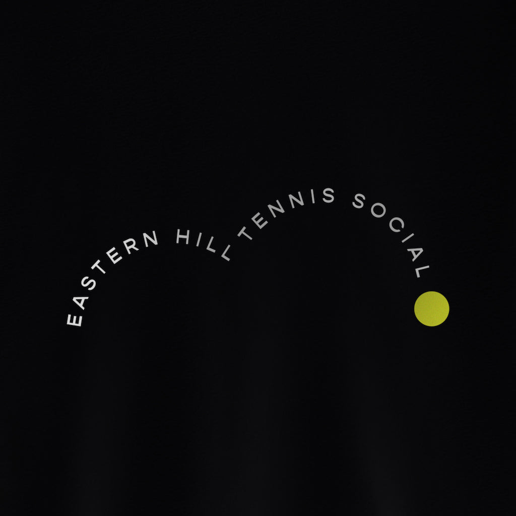 Eastern Hill General Supplies Racquet Royalty Tennis Tee in Black and White