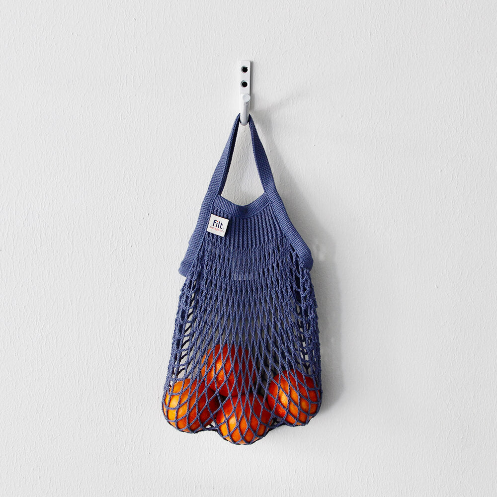 Filt Small Netted Bag Bleu Jean filled with oranges