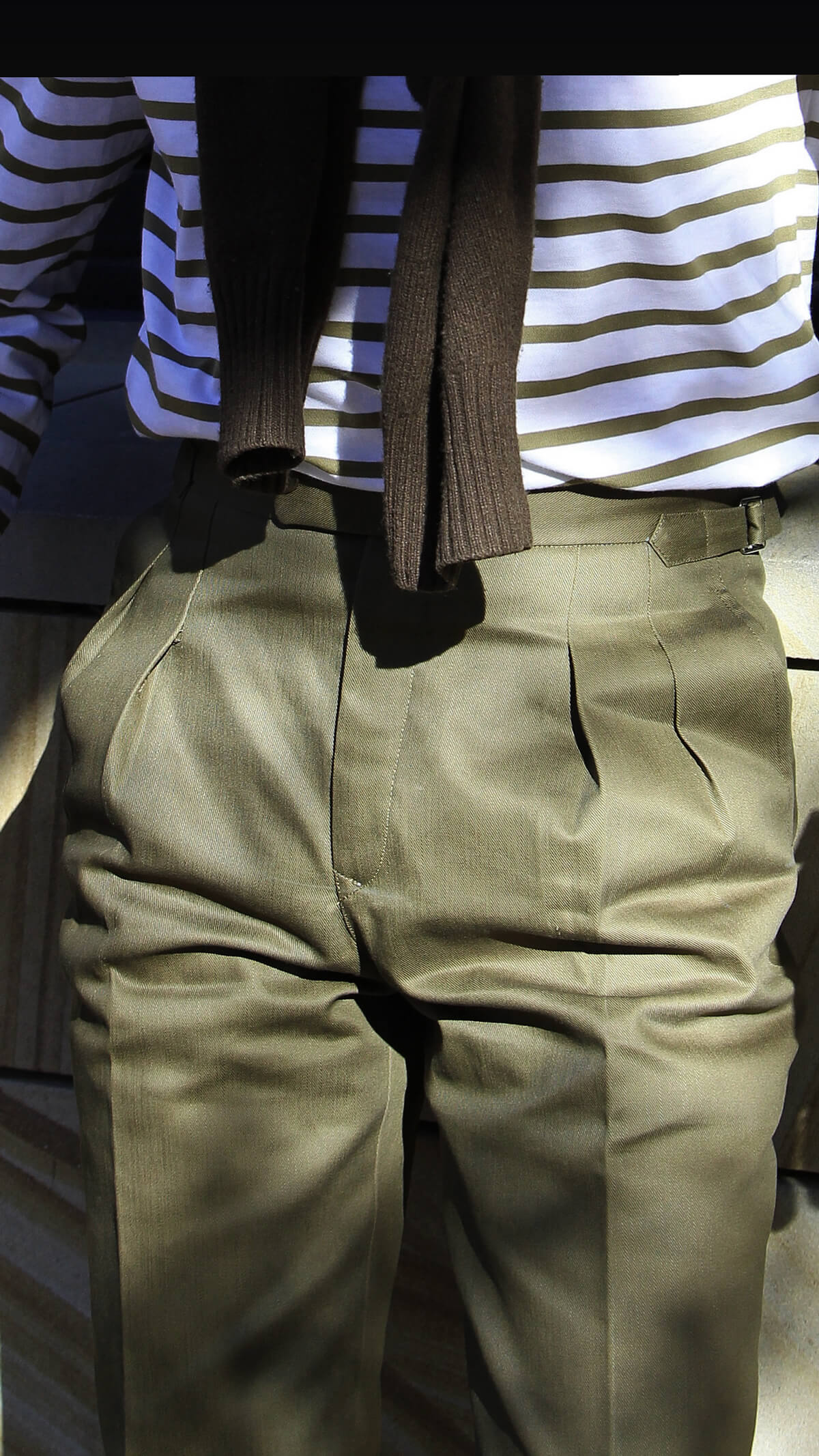 Footage High Waisted Pleated Pants in Olive