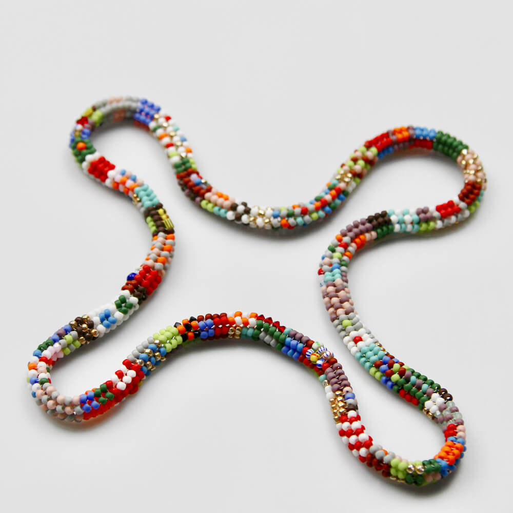 Japanese Glass & Vintage Bead Necklace - 001