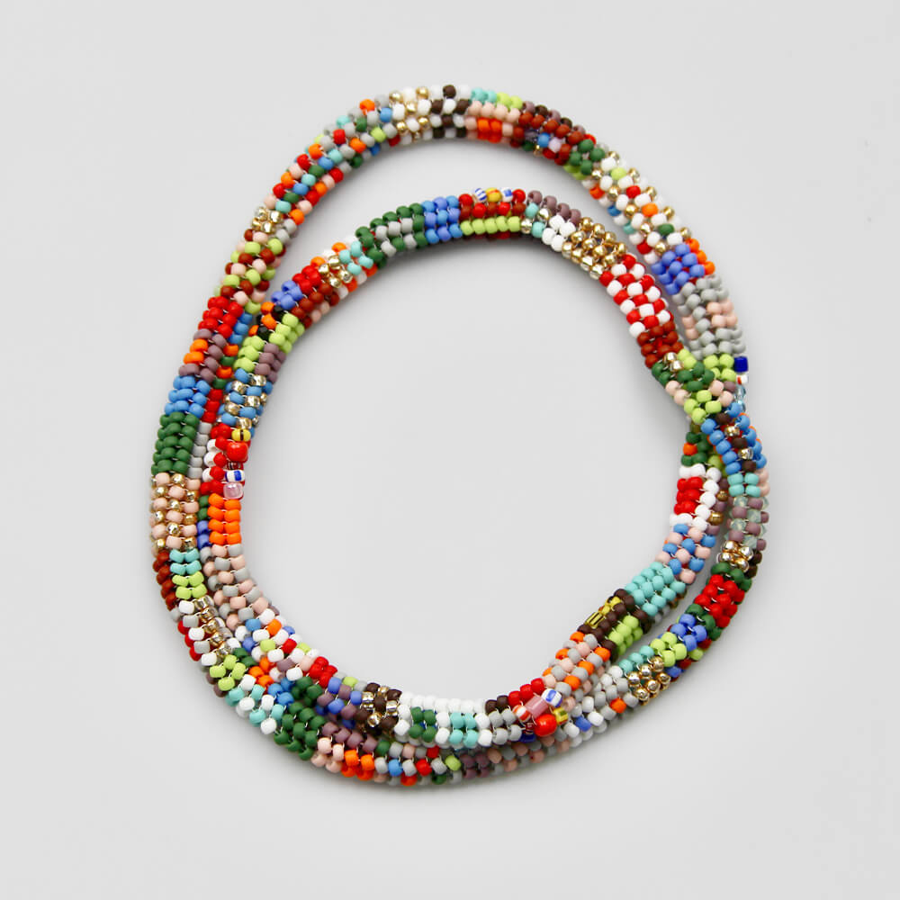 Japanese Glass & Vintage Bead Necklace - 001