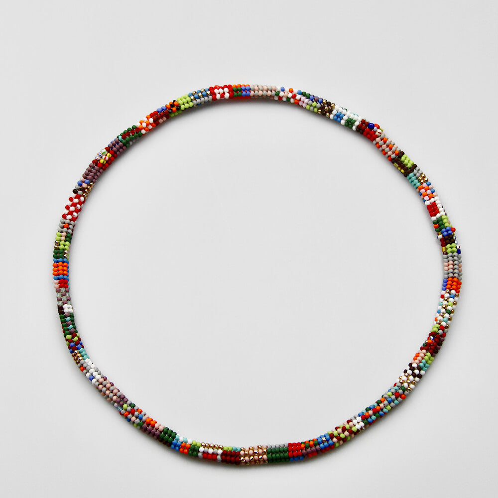 Japanese Glass & Vintage Bead Necklace - 001