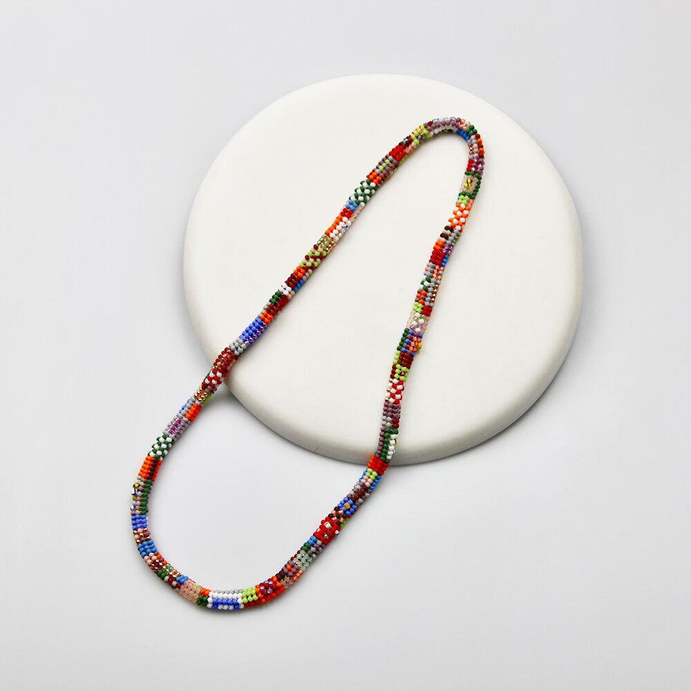 Japanese Glass & Vintage Bead Necklace - 001