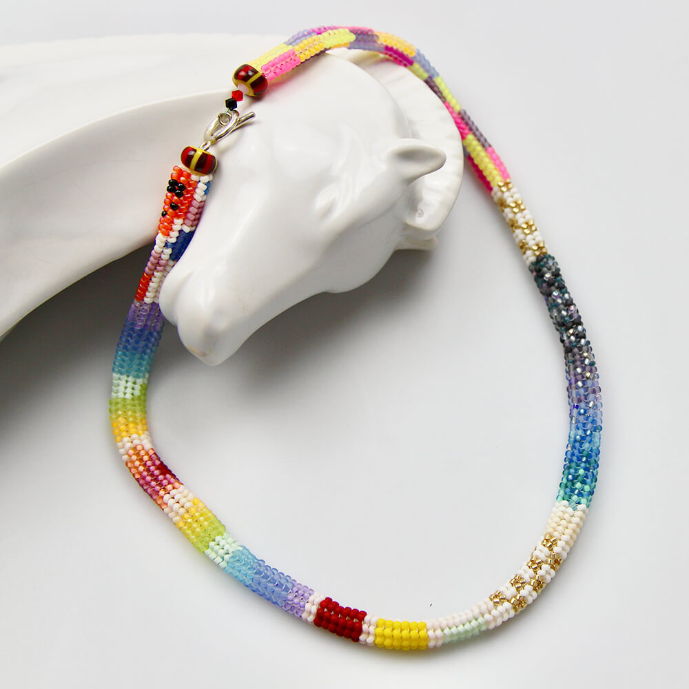 Japanese Glass & Vintage Bead Necklace - 003