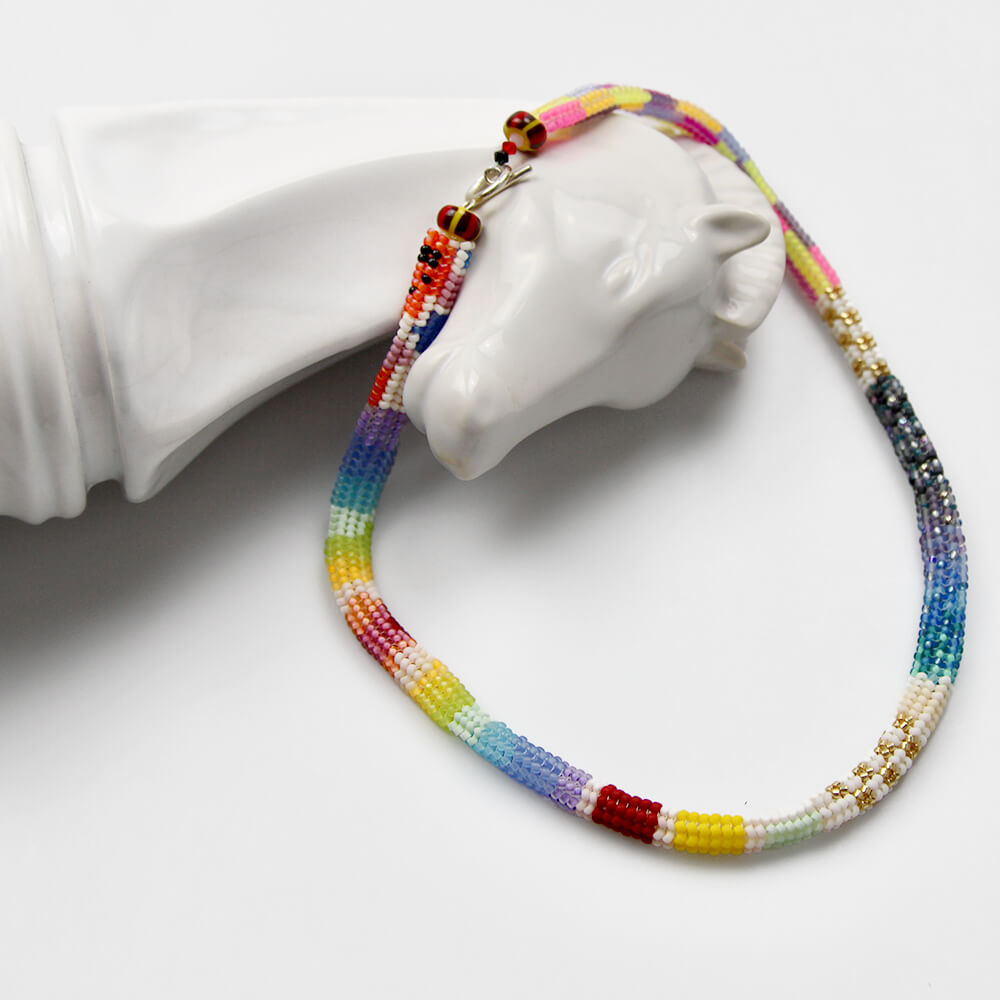 Japanese Glass & Vintage Bead Necklace - 003
