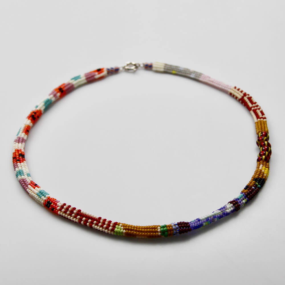 Japanese Glass & Vintage Bead Necklace - 004