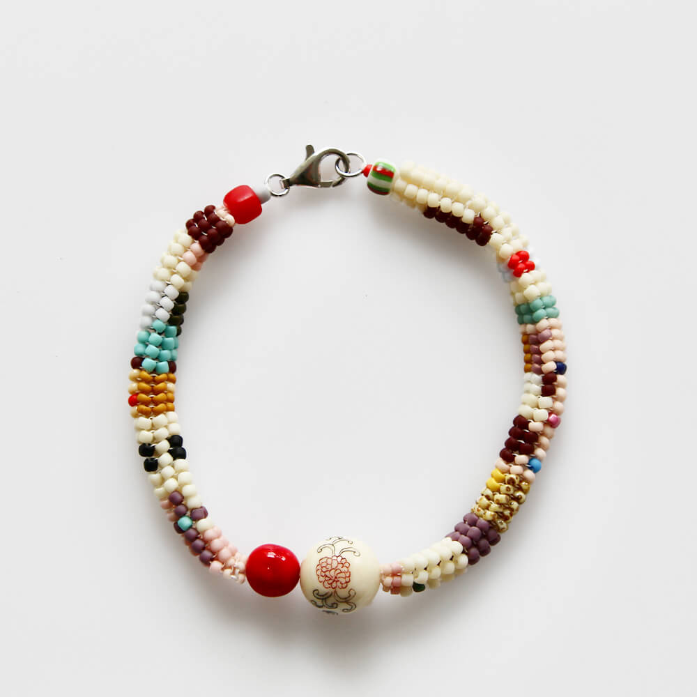 GoGoDom Bracelet 008 Handmade Japanese Glass & Vintage Trade Beads