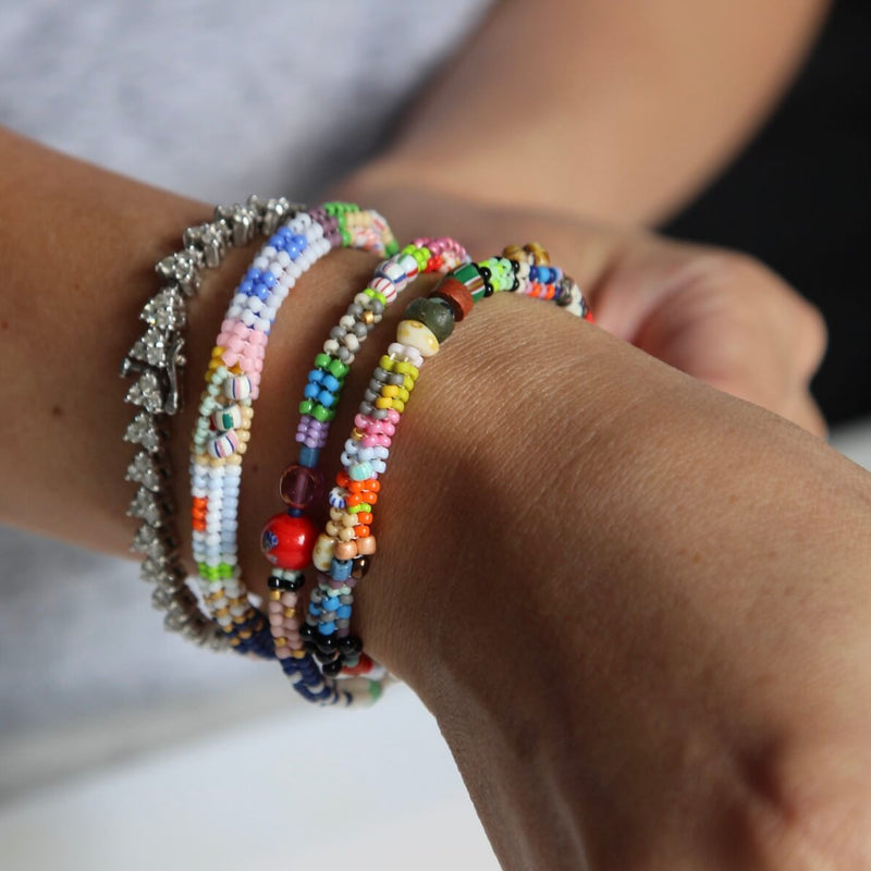 GoGoDom Japanese Glass Bead and Vintage Bracelets