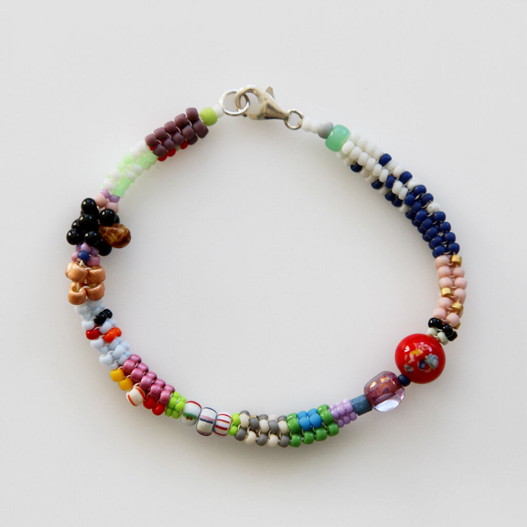 GoGoDom Japanese Beaded Bracelet 009 with antique and old trade beads