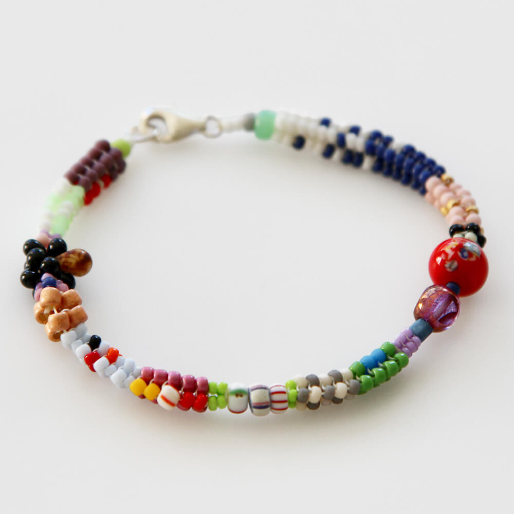 Japanese Glass and Vintage Bead Bracelet - 009