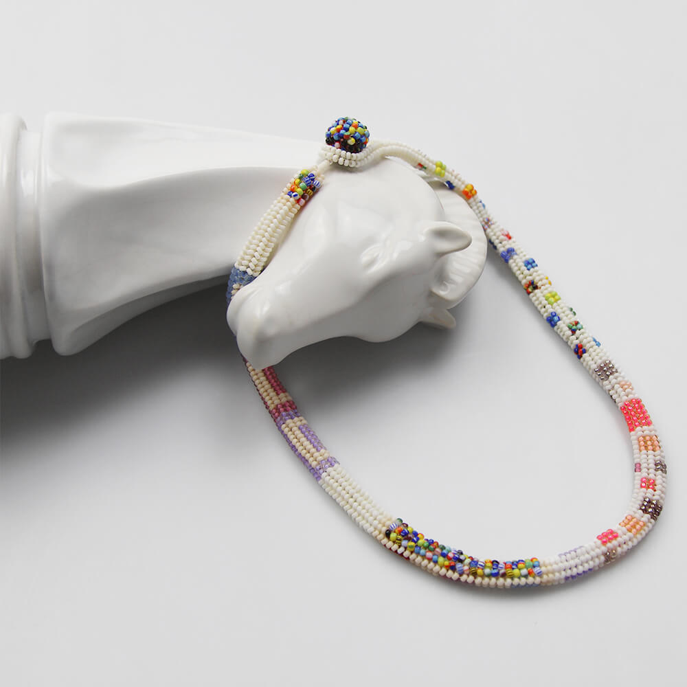 Japanese Glass and Vintage Bead Necklace - 005