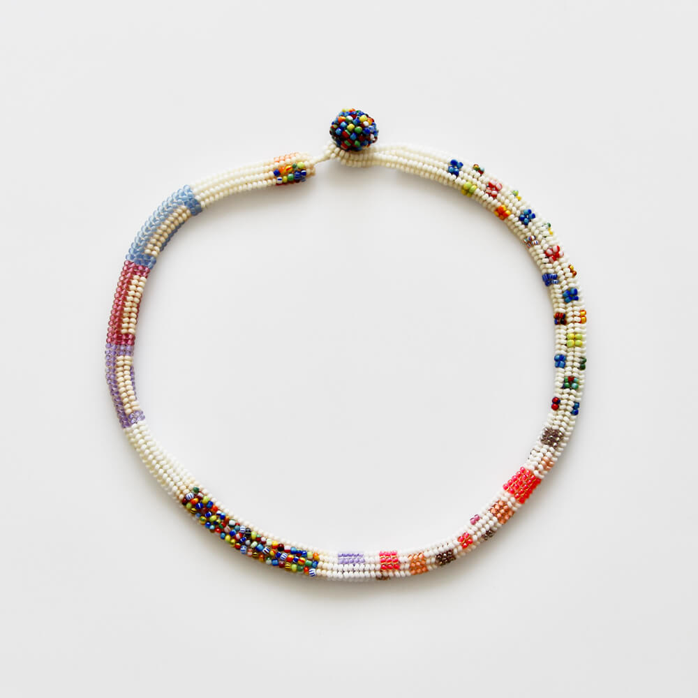 Japanese Glass and Vintage Bead Necklace - 005