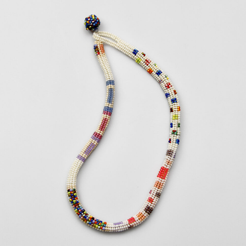 Japanese Glass and Vintage Bead Necklace - 005