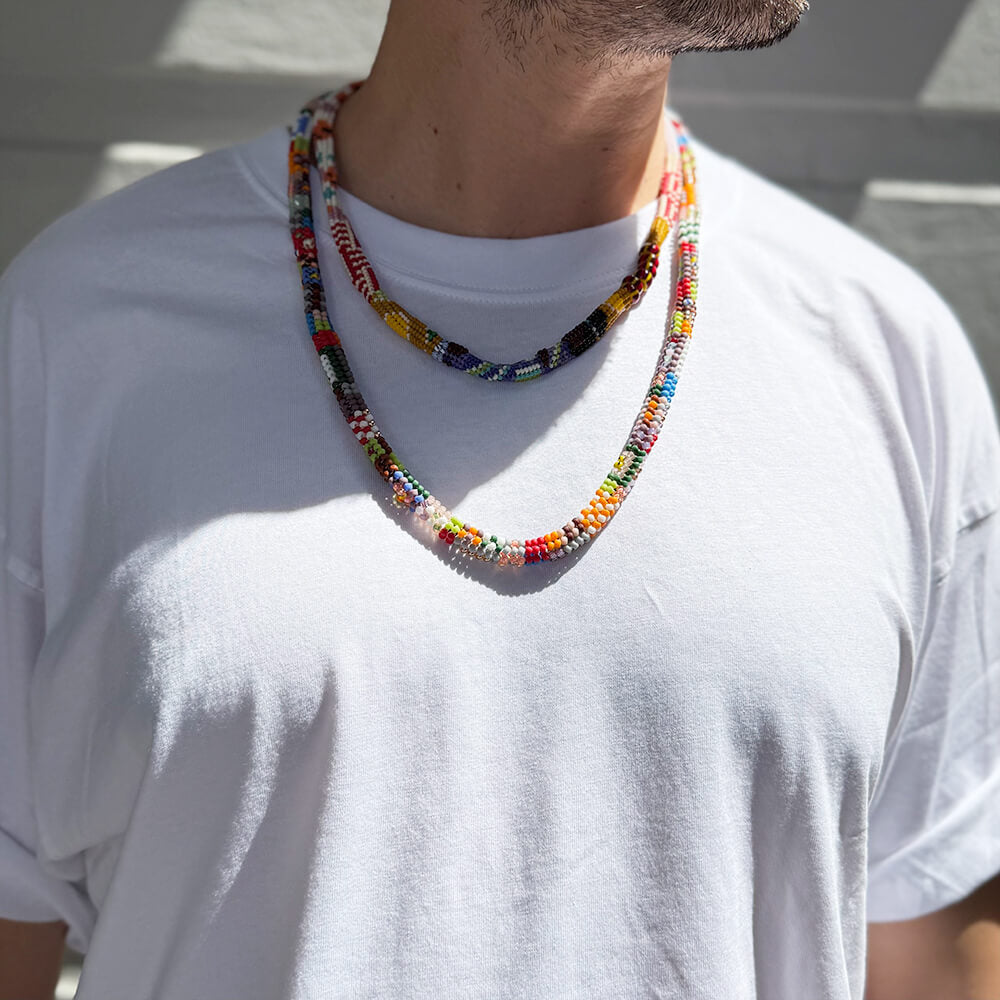 Japanese Glass & Vintage Bead Necklace - 001