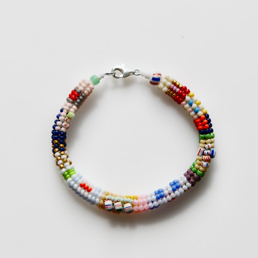 GogoDom Japanese Glass, Antique Beaded Bracelet