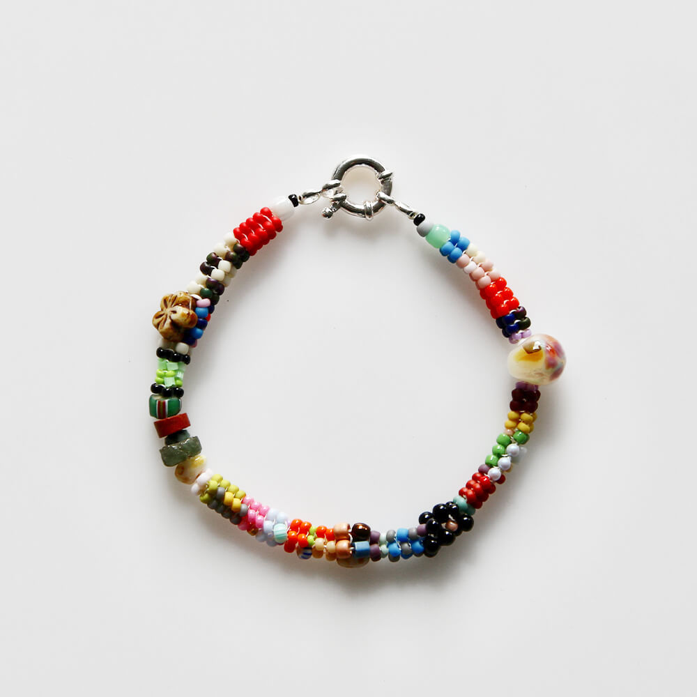 Japanese Glass and Vintage Bead Bracelet - 006