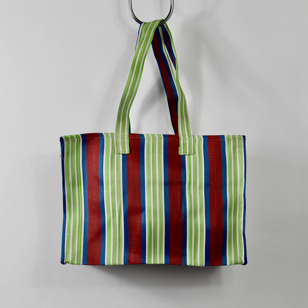 Isle of Tigers Striped Market Bag in Lime Red Cobalt