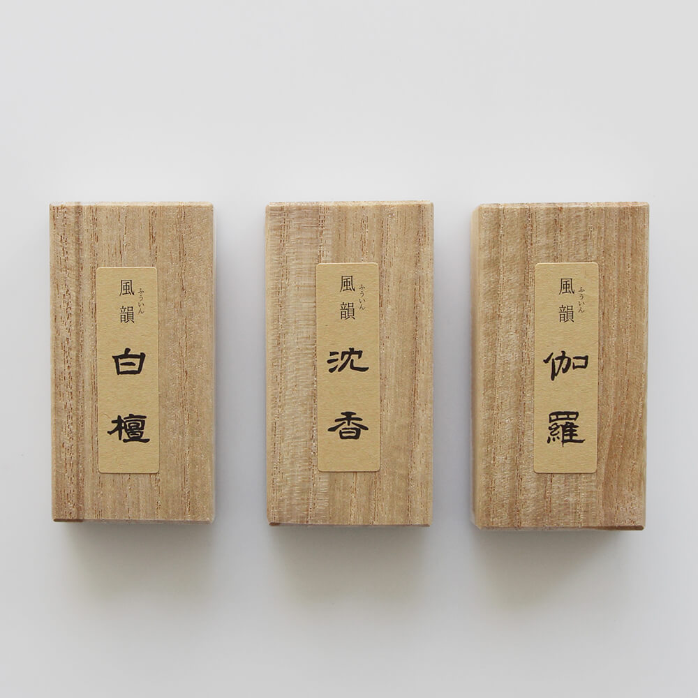 Minorien Fu-in Series Incense Discovery Set - Byakudan, Jinko and Kyara in Paulownia Wood Box