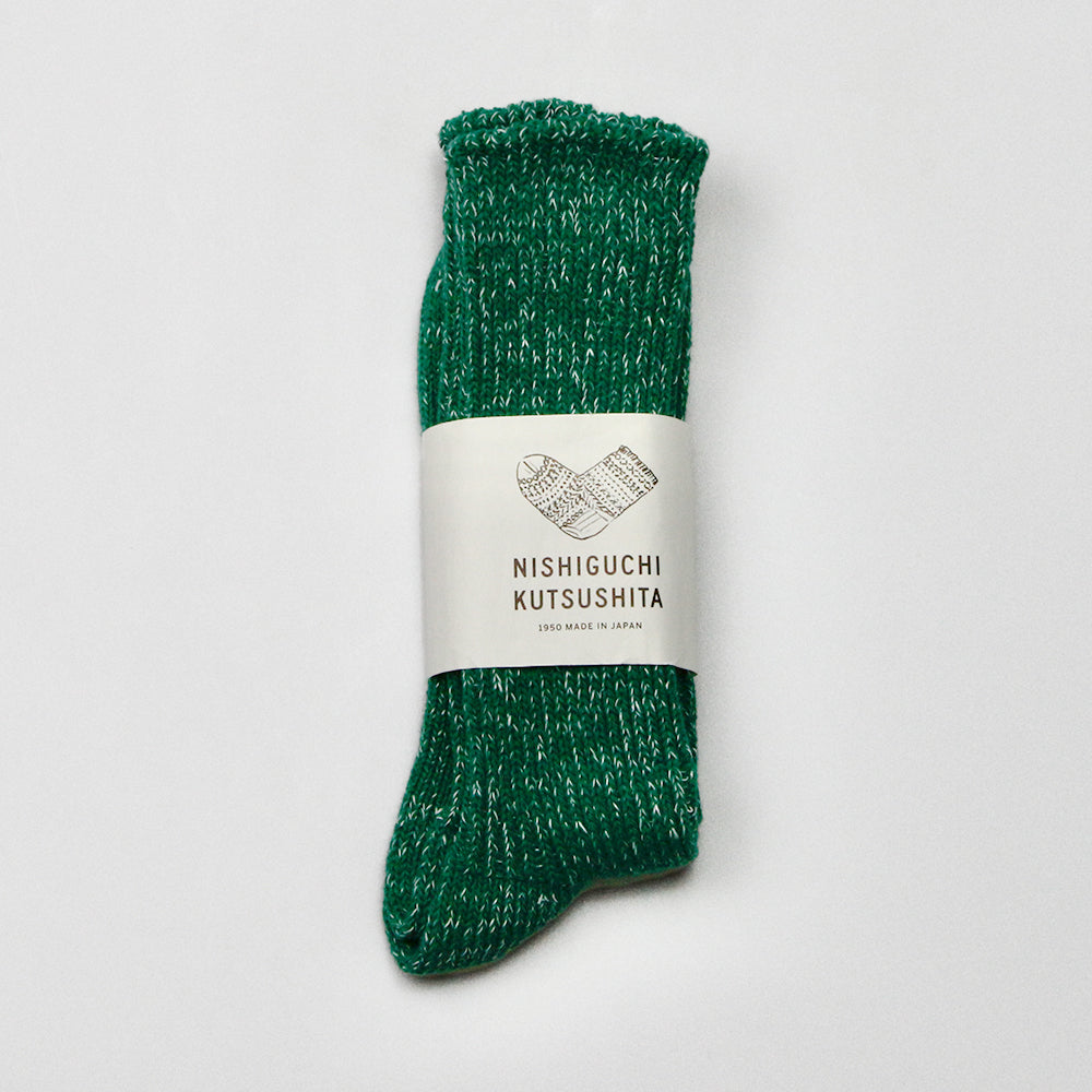 Nishiguchi Kutsushita Hemp Cotton Socks - Park Green