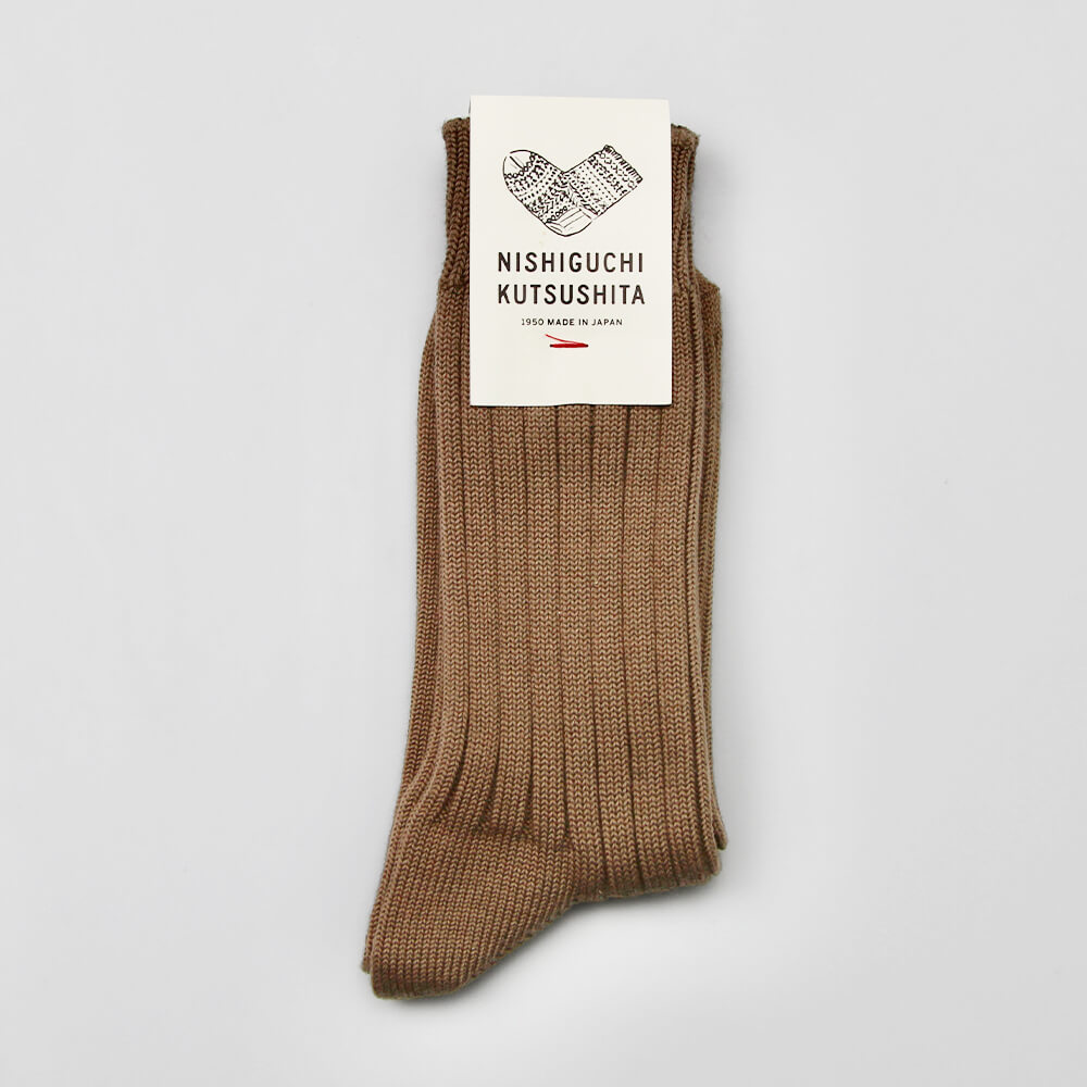 Nishiguchi Kutsushita Egyptian Cotton Ribbed Socks