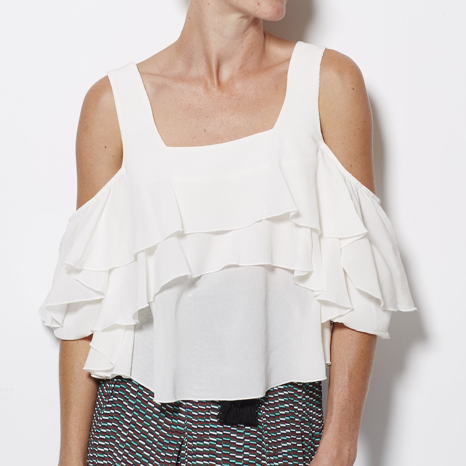 Apiece Apart - Viga Cold-Shoulder Top - Cream