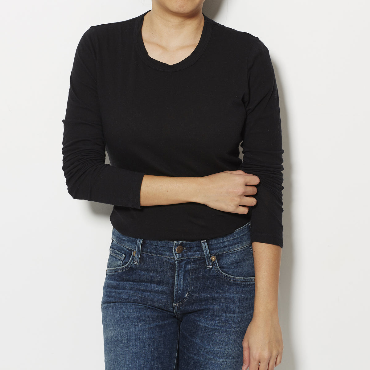 James Perse Women's Long Sleeve Tee - Black