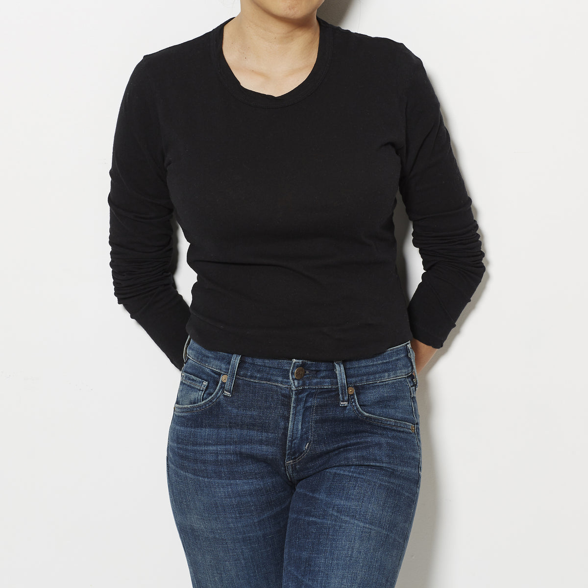 James Perse Women's Long Sleeve Tee - Black