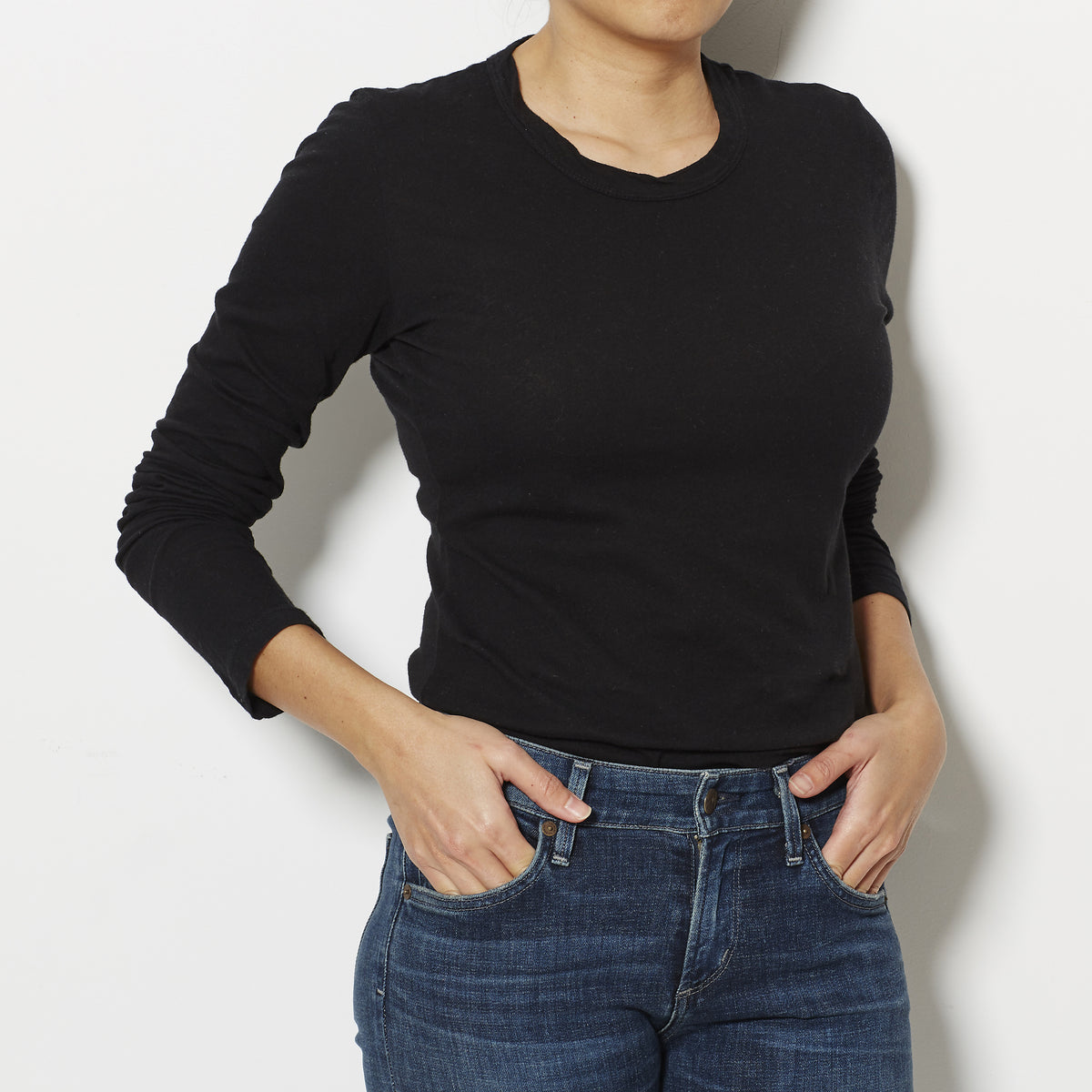 James Perse Women's Long Sleeve Tee - Black