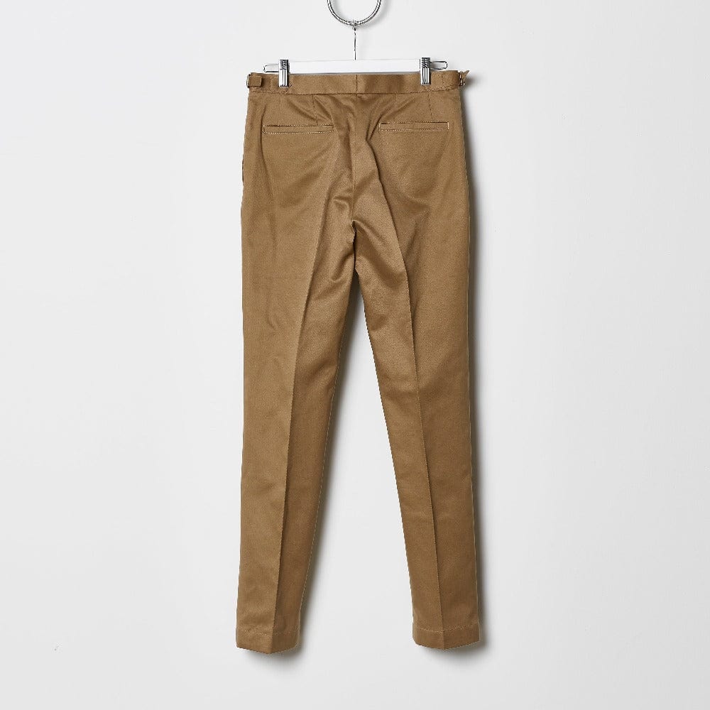 Footage 002 Pants - Mid Rise Trousers with Side Tab Adjusters in British Khaki