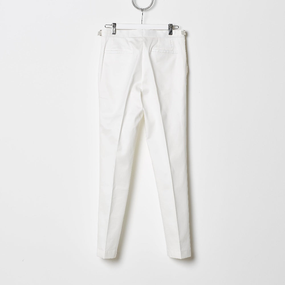 Footage 002 Pants - Mid Rise Trousers with Side Tab Adjusters in Snow