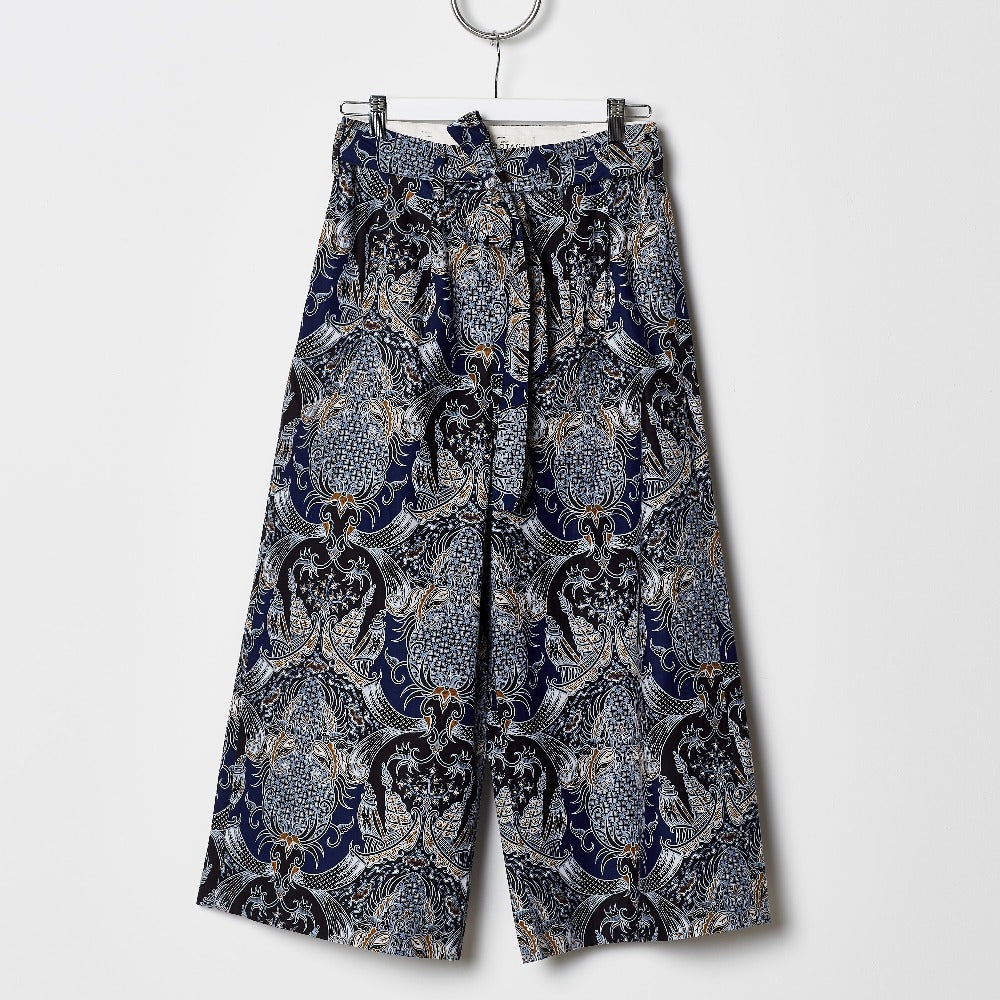 Footage Wide Leg Straits Pant - Blue Batik
