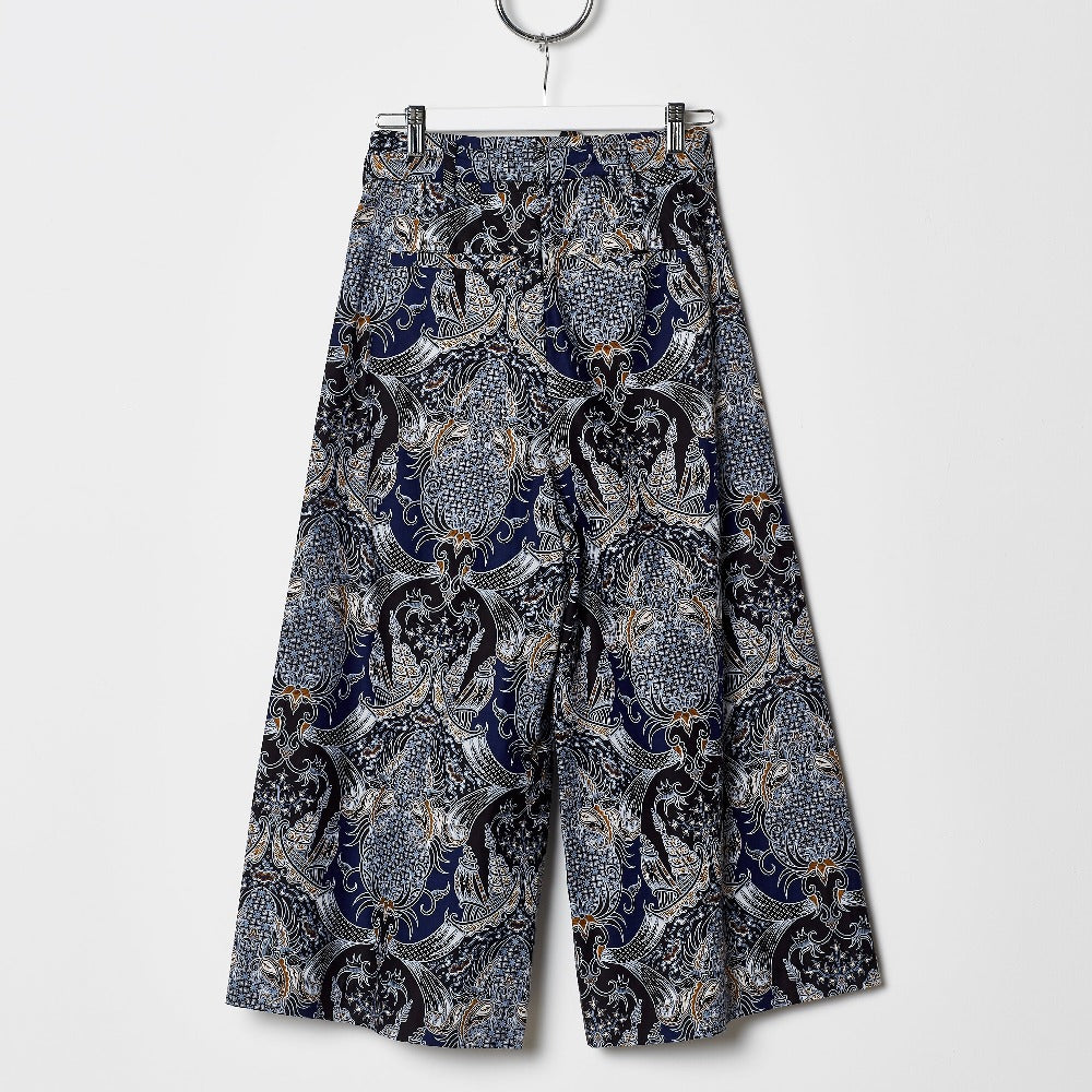 Footage Wide Leg Straits Pant - Blue Batik