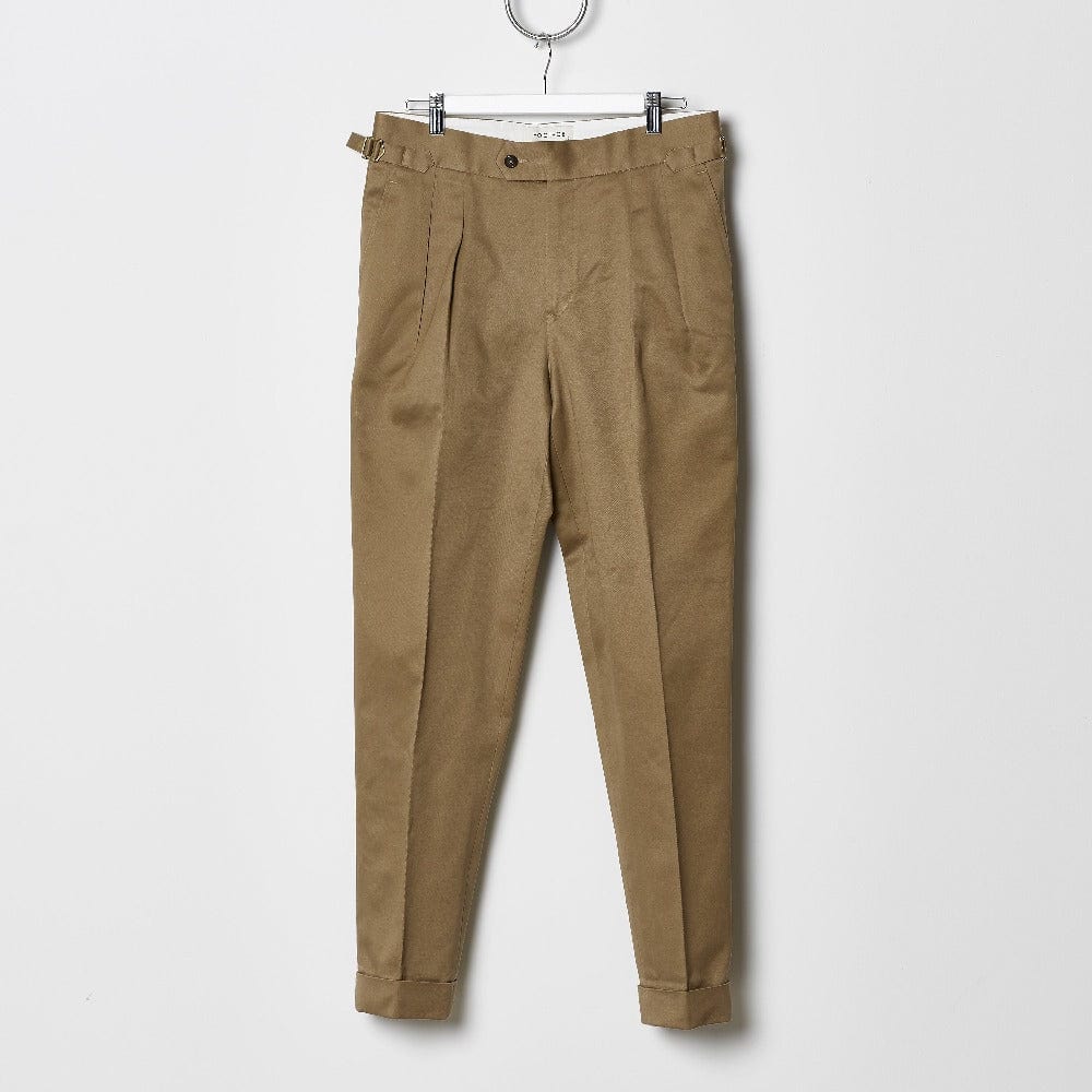 Footage High Waisted Pleated Pants - British Khaki