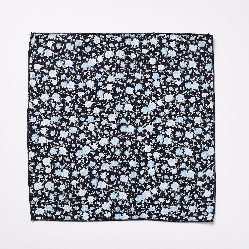 Footage Pocket Square - Shades of Blue Floral