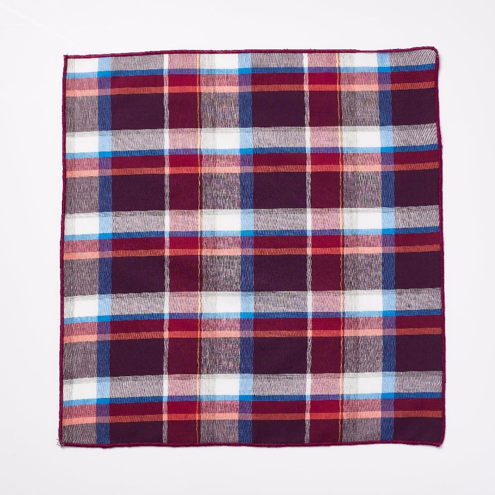 Footage Pocket Square - Red Check