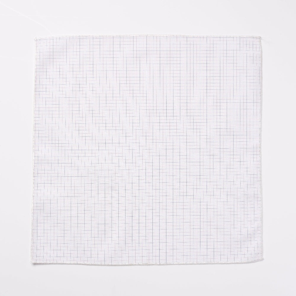 Footage Pocket Square - White/Blue/Pink Check