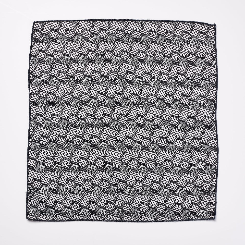 Footage Pocket Square - Black/White Geometric