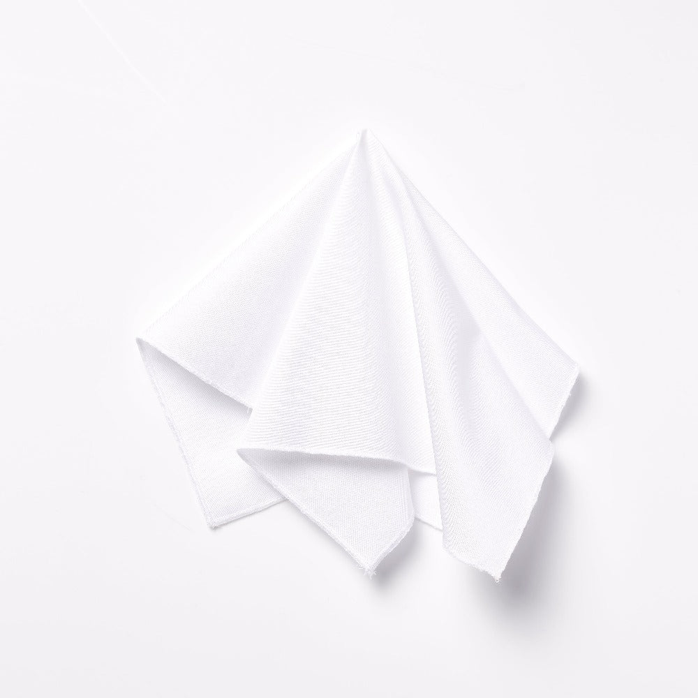 Footage Pocket Sqare - White
