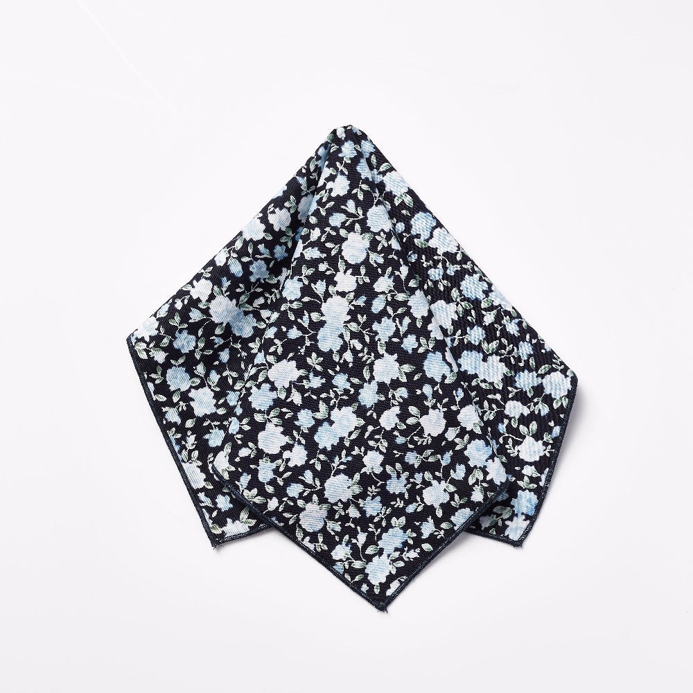 Footage Pocket Square - Shades of Blue Floral
