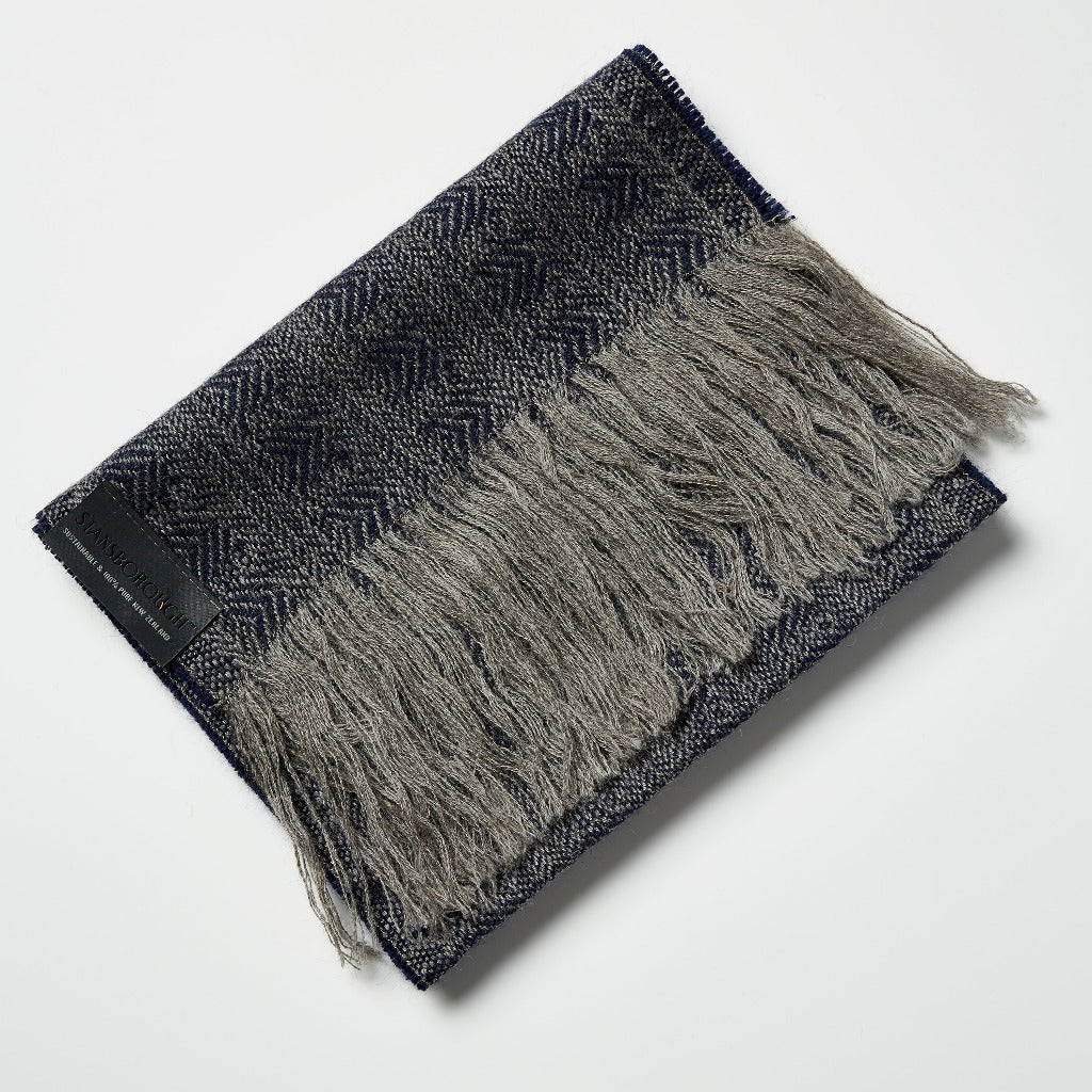 Stansborough Chevron Scarf - Navy