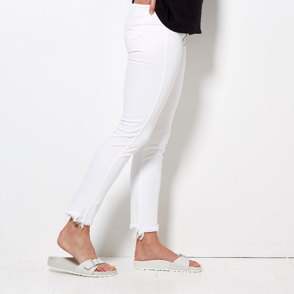 3x1 W3 High Waisted Straight Cropped - Niseko White