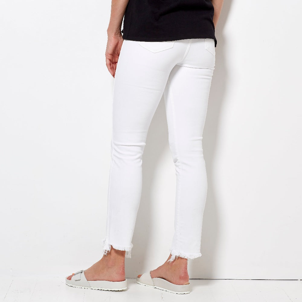 3x1 W3 High Waisted Straight Cropped - Niseko White