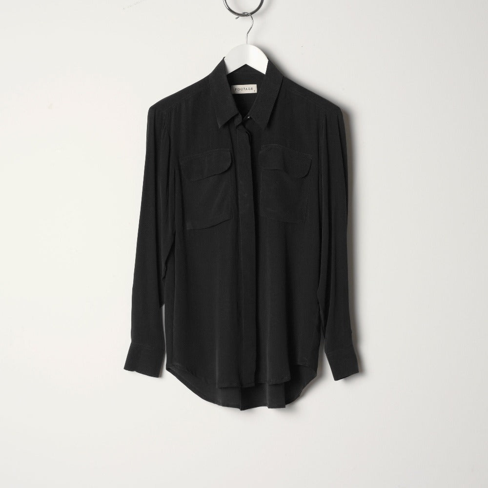 Footage Silk Shirt - Black