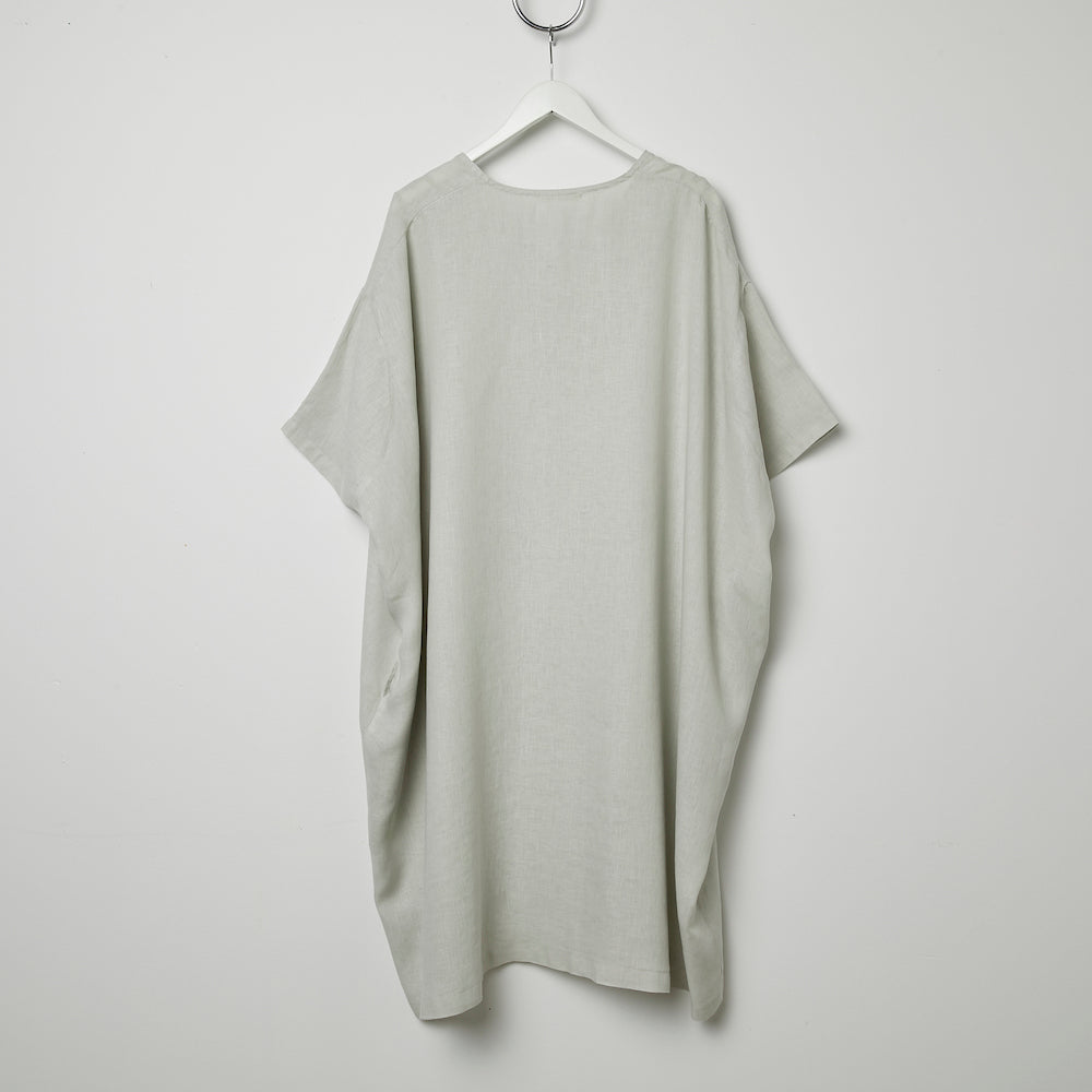 Black Crane V Neck Dress - Sky