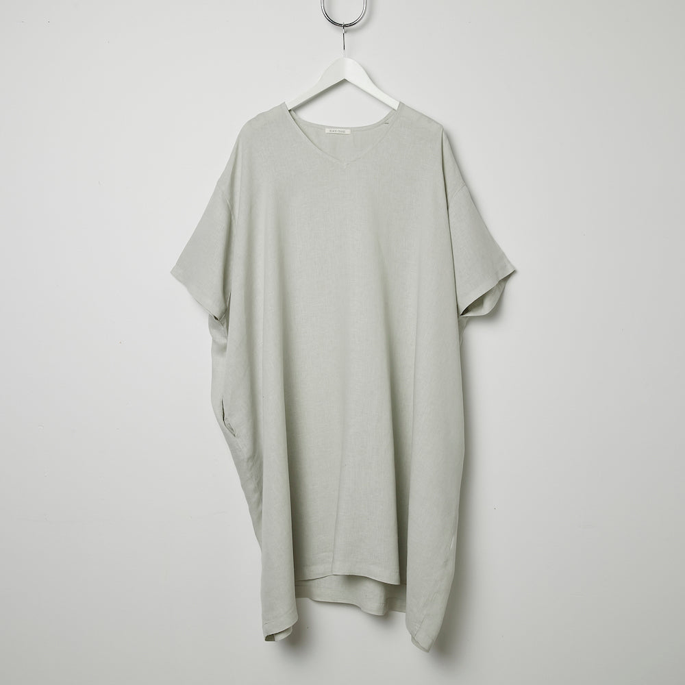 Black Crane V Neck Dress - Sky