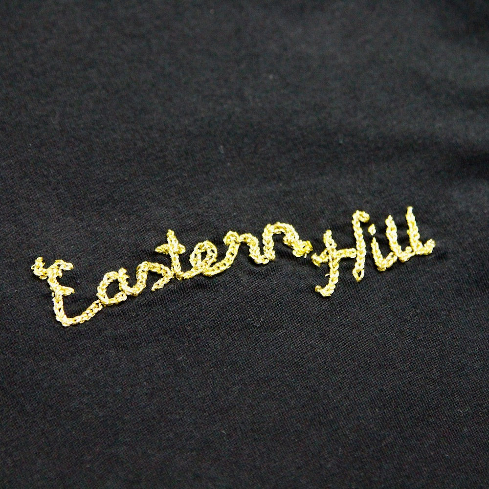 Eastern Hill General Supplies Chain Stitch Embroidered Tee - Black/Metallic Gold